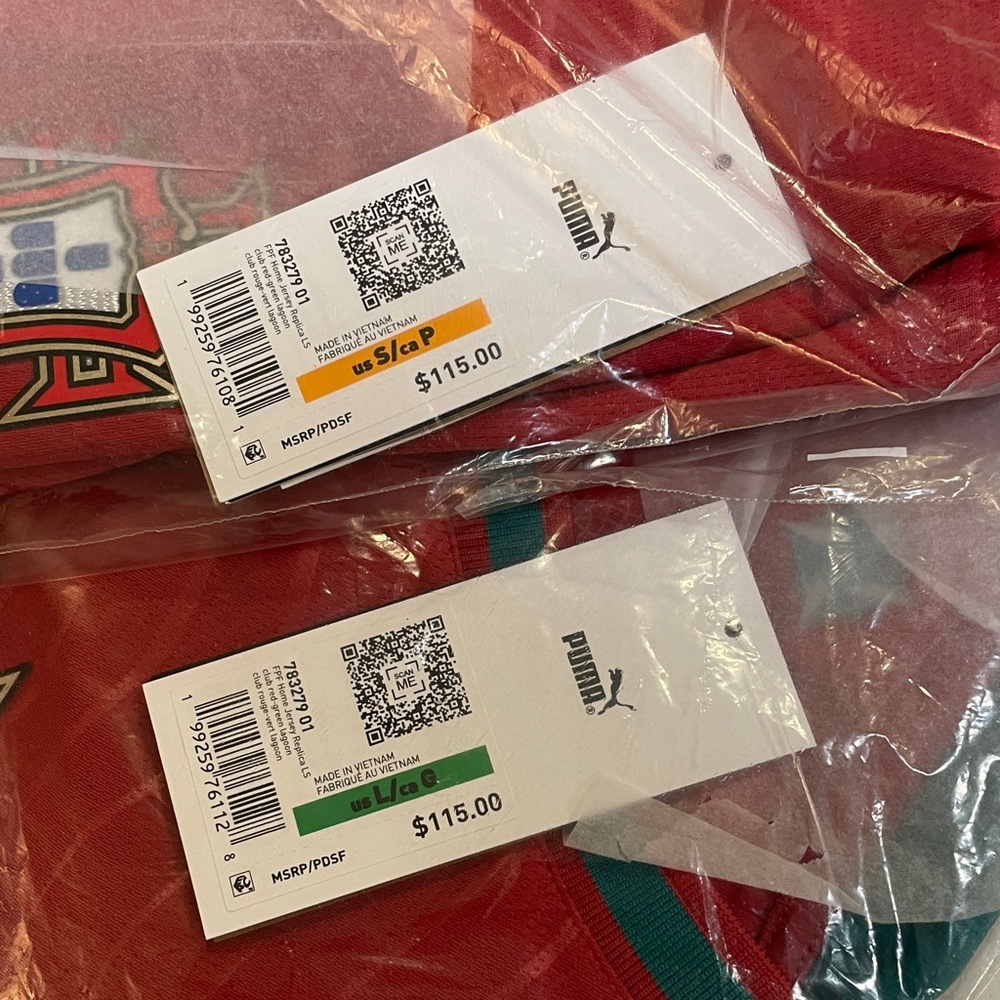 Puma Portugal Red Long Sleeve Jersey with green Trim - Ronaldo 7 - Picture 2 of 4